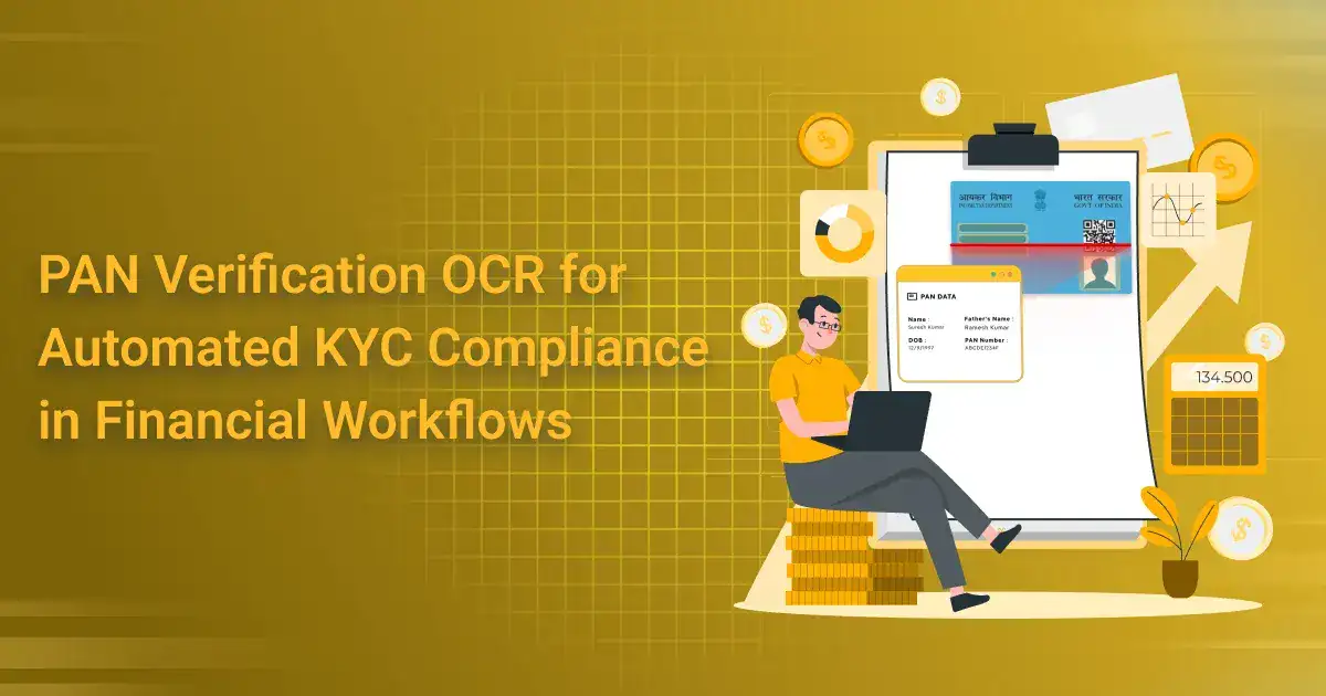 Secure image of PAN card with OCR verification process shown.