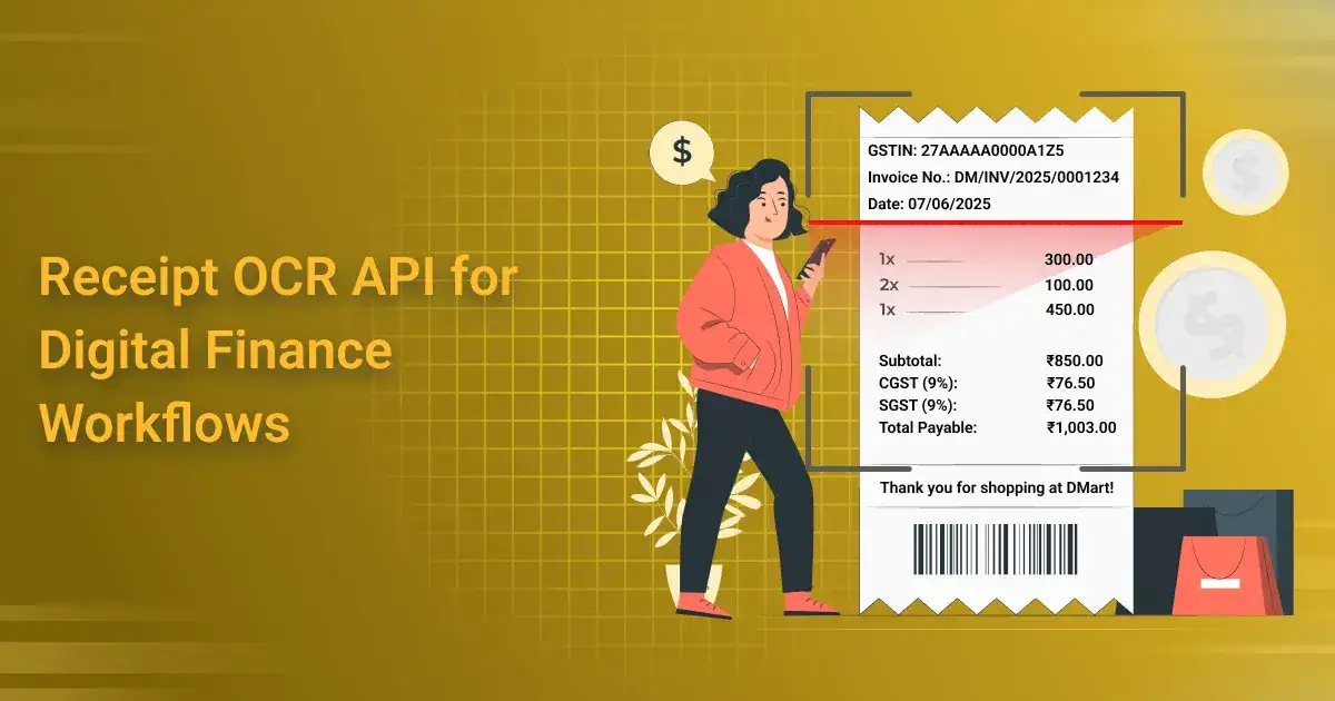 Digital finance receipt OCR API for streamlined workflows.
