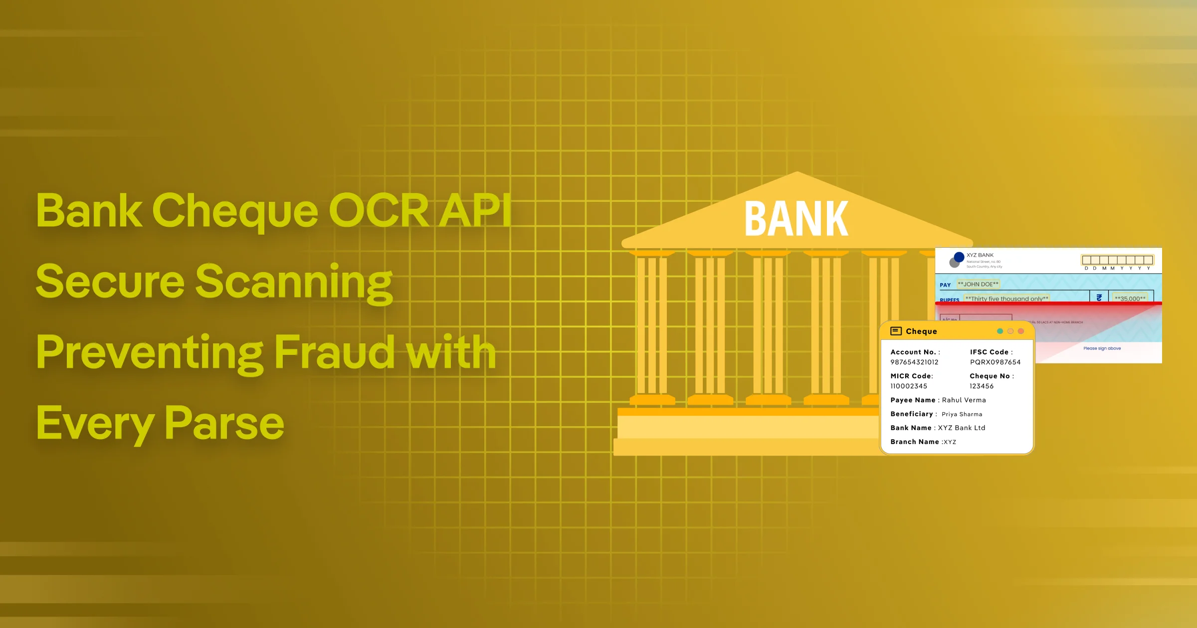 bank cheque ocr api secure scanning