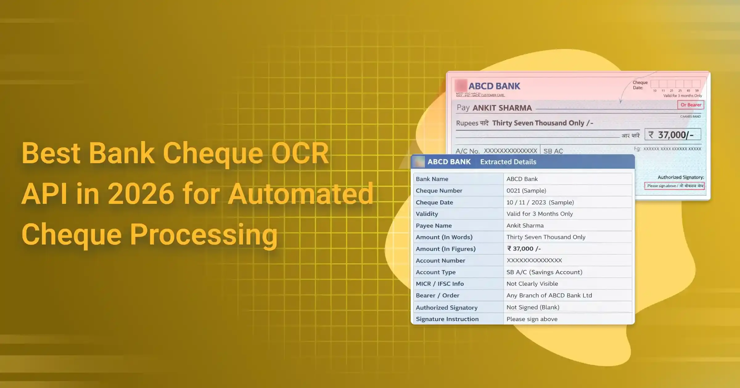 Best Bank Cheque OCR API in 2026 for Automated Cheque Processing