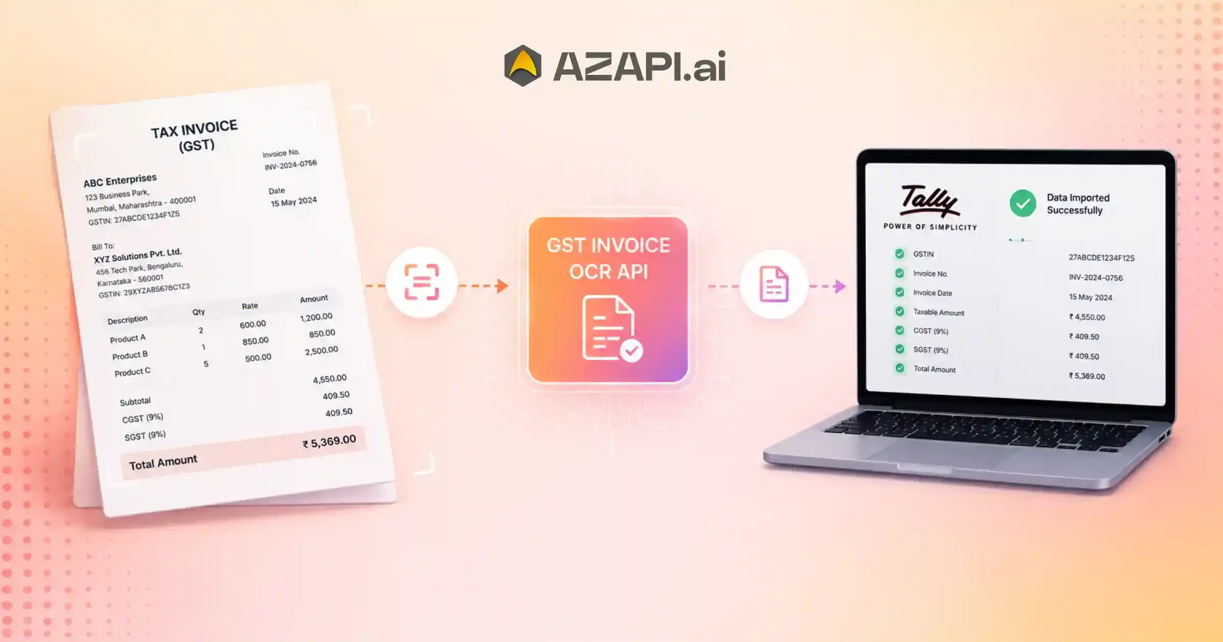 gst invoice ocr api for tally